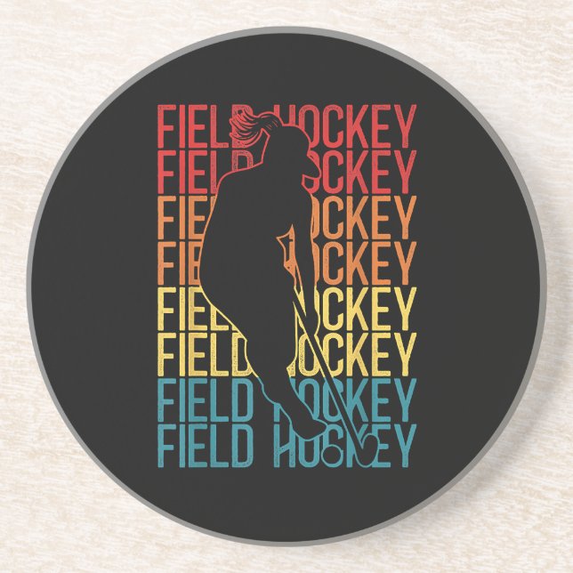 Field Hockey Retro Vintage Field Hockey Coaster (Front)