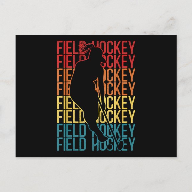 Field Hockey Retro Vintage Field Hockey Postcard (Front)