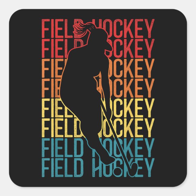Field Hockey Retro Vintage Field Hockey Square Sticker (Front)
