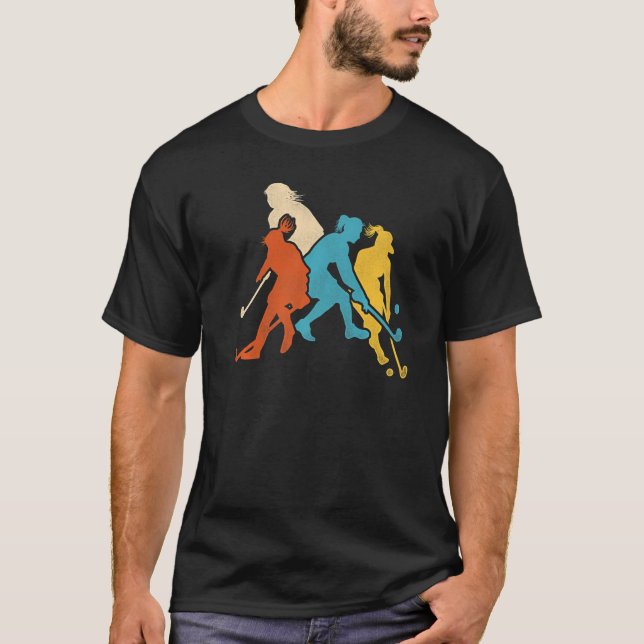 Field Hockey Retro Vintage T-Shirt (Front)