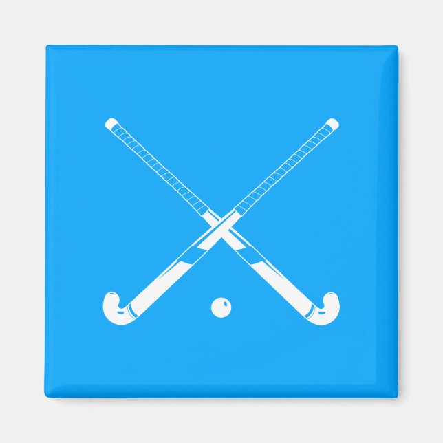 Field Hockey Silhouette Magnet Blue (Front)