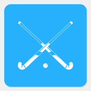 Field Hockey Silhouette Sticker Blue