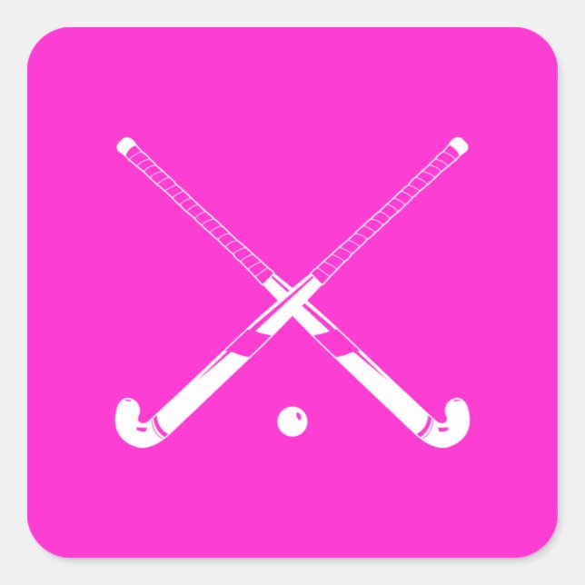 Field Hockey Silhouette Sticker Pink (Front)