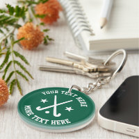 Field hockey sports keychain gift with custom text