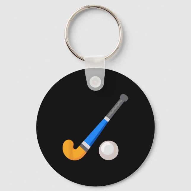 Field Hockey Stick And Byll  Key Ring (Front)
