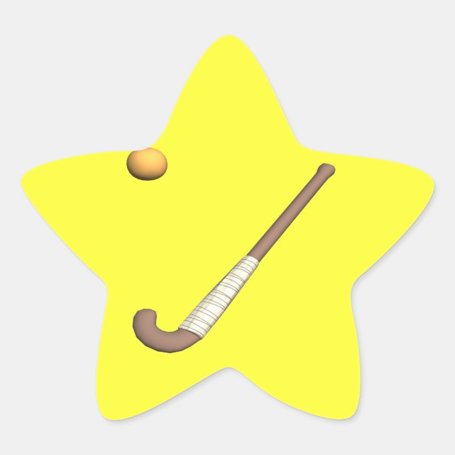 Field Hockey Stick & Ball Star Sticker (Front)