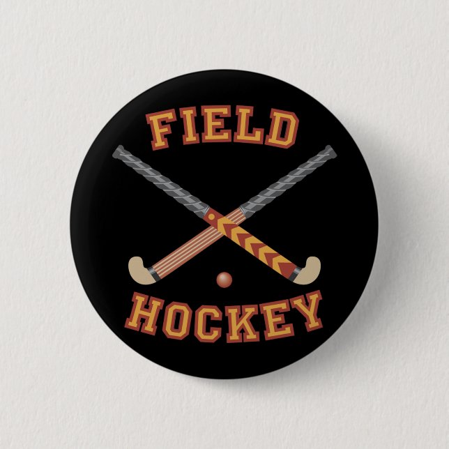 Field Hockey Sticks 6 Cm Round Badge (Front)
