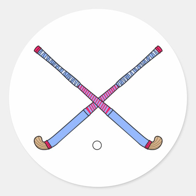 Field Hockey Sticks Classic Round Sticker (Front)