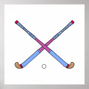 Field Hockey Sticks Poster