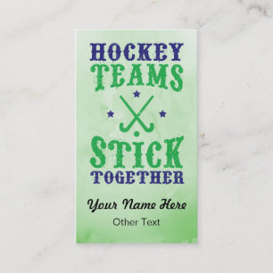 Field Hockey Teams Stick Together Business Cards. Business Card
