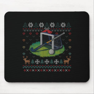 Field Hockey Ugly Christmas Sweater Ll Sports Play Mouse Mat