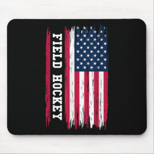 Field Hockey Usa American Flag Hockey Player Sport Mouse Mat