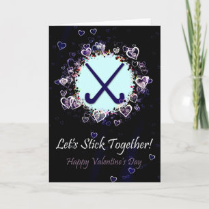 Field Hockey Valentine's Day Card, Customisable Holiday Card