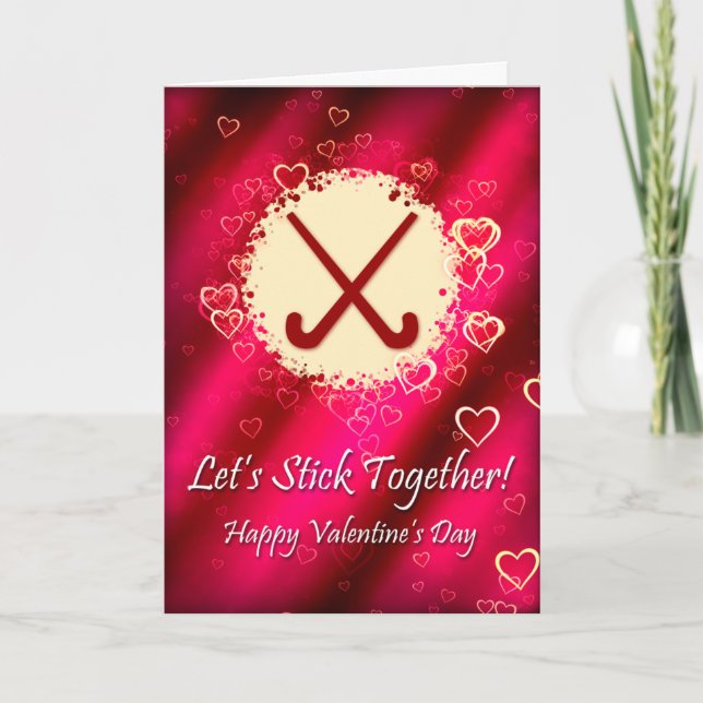 Field Hockey Valentines Day Card, Template (Front)