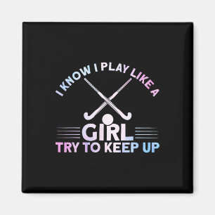 Field Hockey Watercolor I Play Like A Girl Magnet