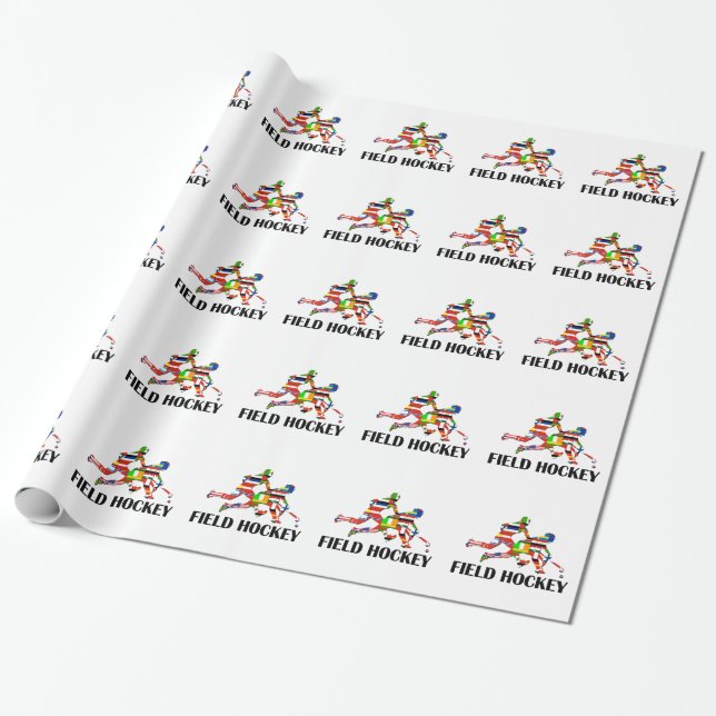Field Hockey Wrapping Paper (Unrolled)
