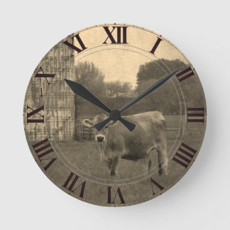 Field Jersey Cow Clockface Round Clock