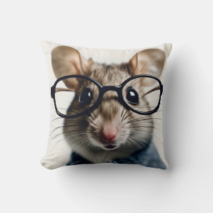 Field mouse Wearing Glasses Cushion