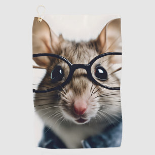 Field mouse Wearing Glasses Golf Towel