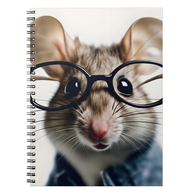 Field mouse Wearing Glasses Notebook (Front)