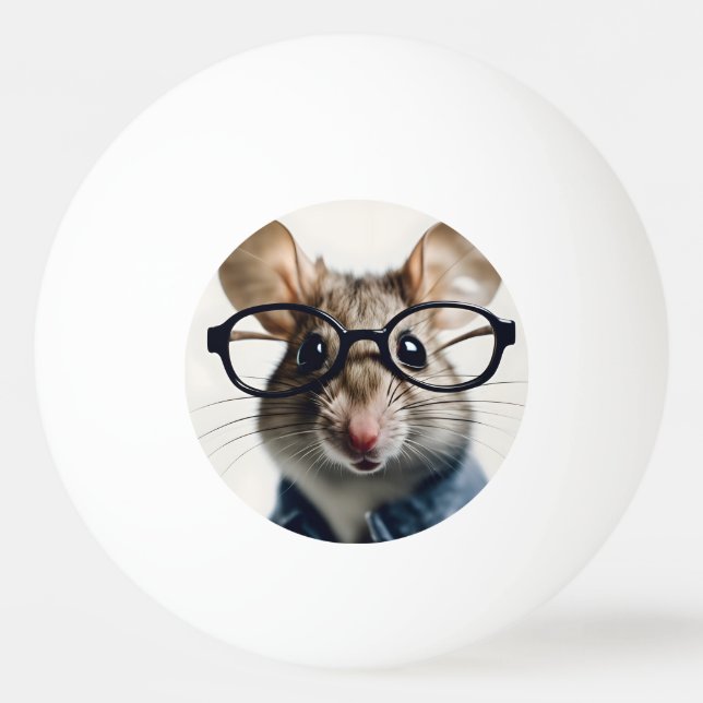 Field mouse Wearing Glasses Ping Pong Ball (Front)