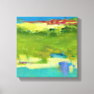 Field Notes - Abstract Green Art Canvas Print