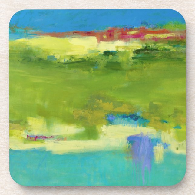 Field Notes - Abstract Green Art Coaster (Front)