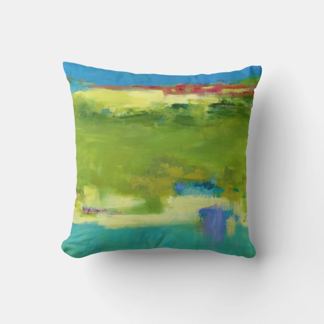 Field Notes - Abstract Green Art Cushion (Front)