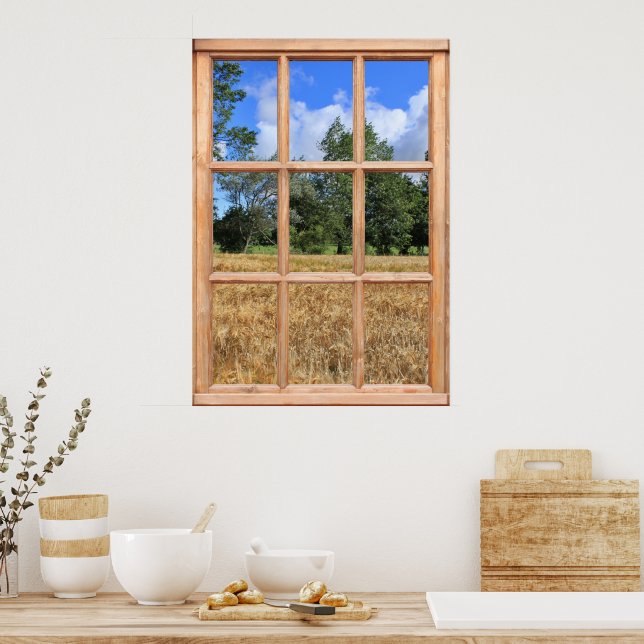 Field of Barley View from a Window Poster (Kitchen)