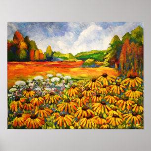 Field of Black Eyed Susan Poster