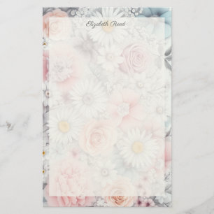 Field of Blooms Elegant muted Classic Floral Stationery