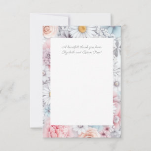 Field of Blooms Elegant Muted Classic Floral Thank You Card