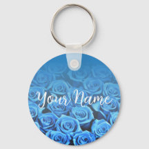 Field Of Blue Roses Keychain