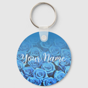Field Of Blue Roses Keychain