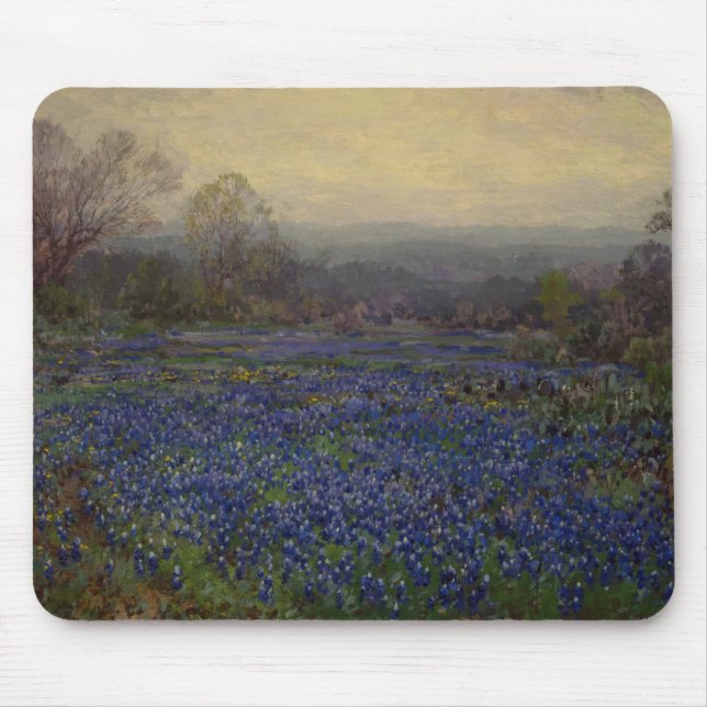 Field of Bluebonnet Flowers (Rural Landscape) Mouse Mat (Front)