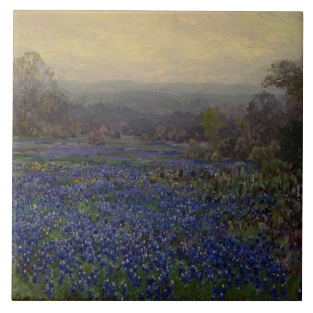 Field of Bluebonnet Flowers (Rural Landscape) Tile (Front)