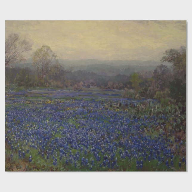 Field of Bluebonnet Flowers (Rural Landscape) Wrapping Paper (Flat)