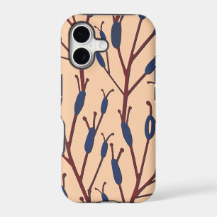 Field of Cat Tails against a Peach Background