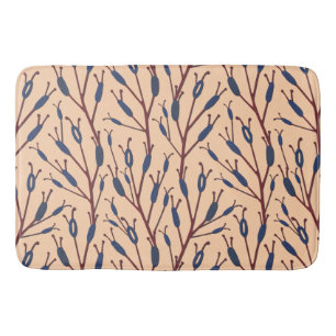 Field of Cat Tails against a Peach Background Bath Mat
