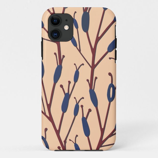 Field of Cat Tails against a Peach Background Case-Mate iPhone Case (Back)