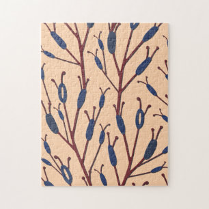 Field of Cat Tails against a Peach Background Jigsaw Puzzle