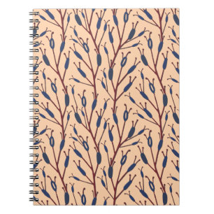 Field of Cat Tails against a Peach Background Notebook