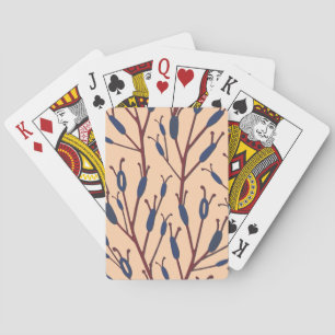 Field of Cat Tails against a Peach Background Playing Cards
