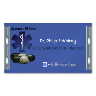Field of Clinical Pharmacist Business Card Magnet