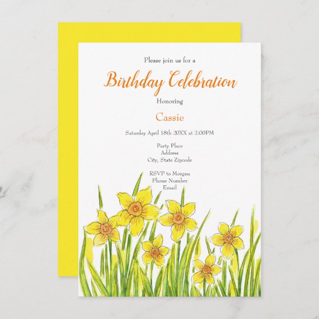 Field of Daffodils Invitation (Front/Back)