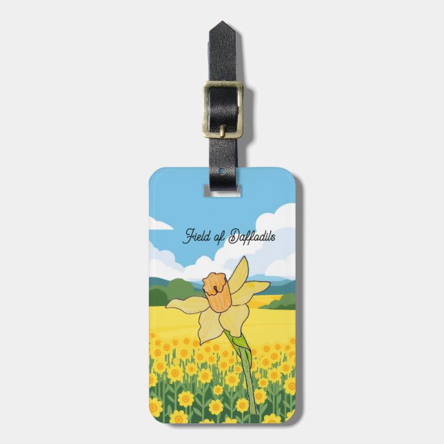 Field of Daffodils Luggage Tag (Front Vertical)
