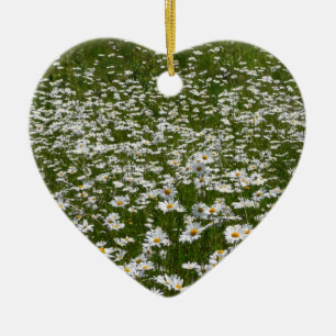 Field of Daisies Alaskan Wildflowers Ceramic Tree Decoration