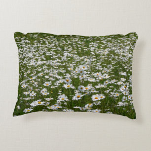 Field of Daisies Alaskan Wildflowers Decorative Cushion