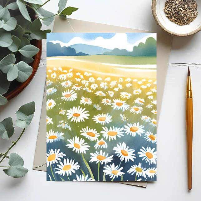 Field of Daisies | Flower Meadow Floral Painting Postcard (Creator Uploaded)