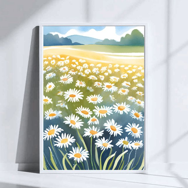 Field of Daisies | Flower Meadow Floral Painting  Poster (Creator Uploaded)
